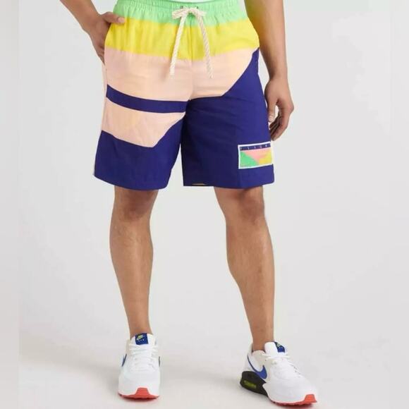 Nike | Flight Series Shorts Yellow Blue Pink Colorblock Bright Swim Trunks XL - Picture 1 of 11